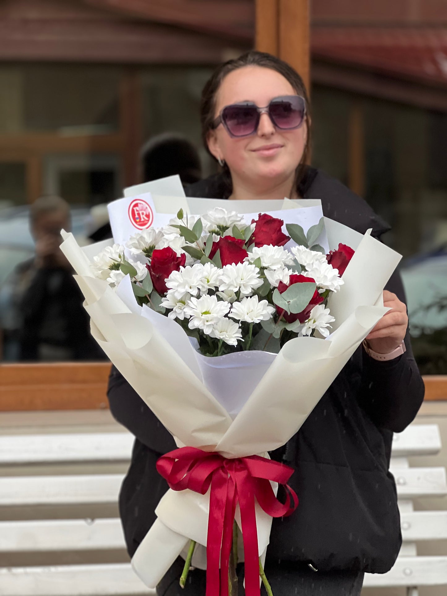 Дуо букет - троянди з хризантемами
