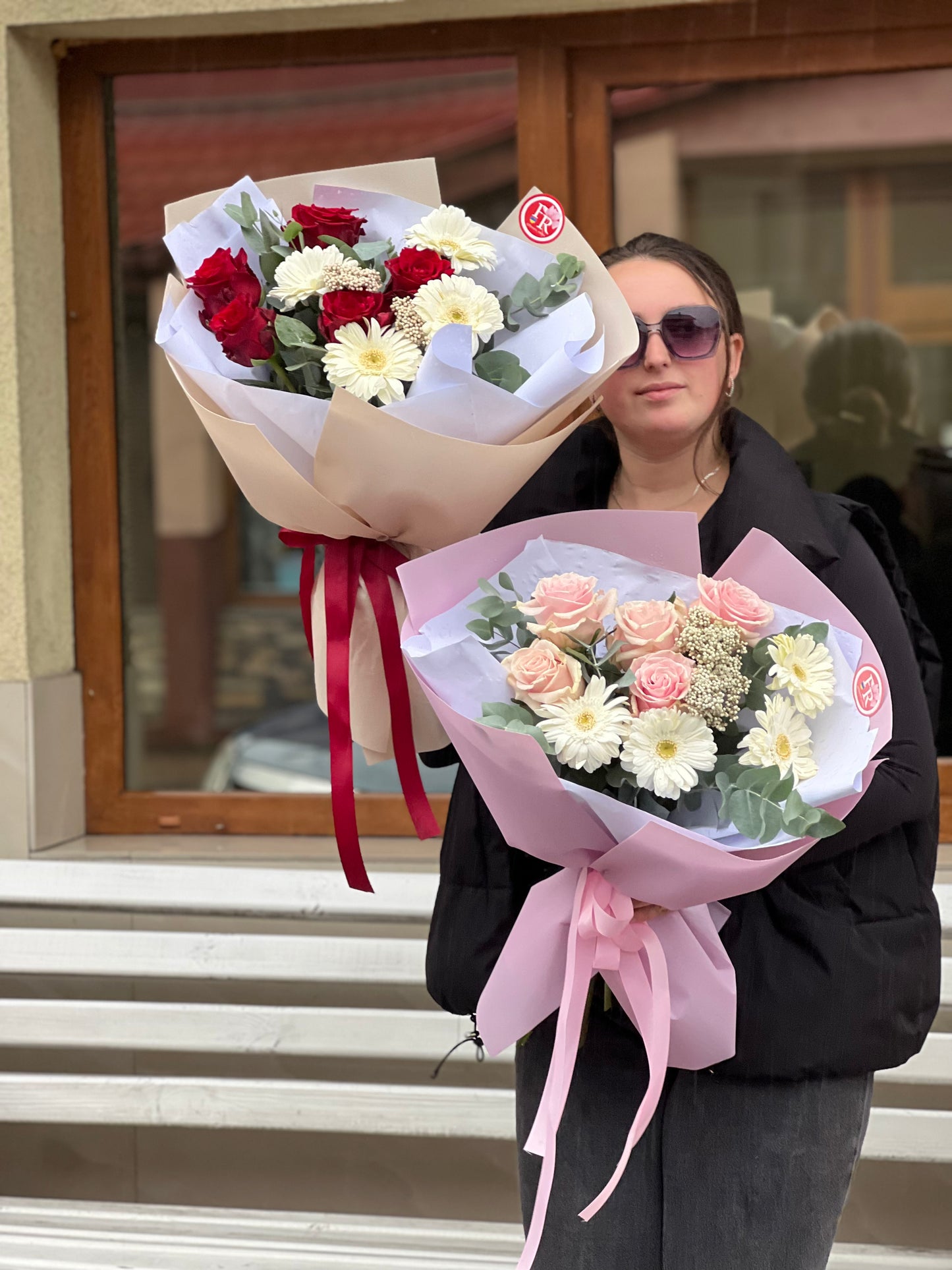Дуо букет - гербери з трояндами