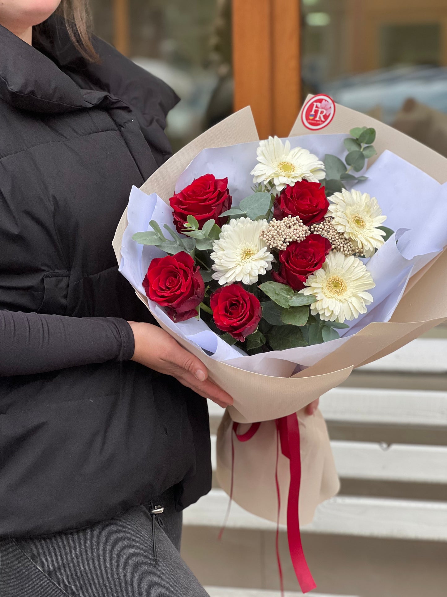 Дуо букет - гербери з трояндами