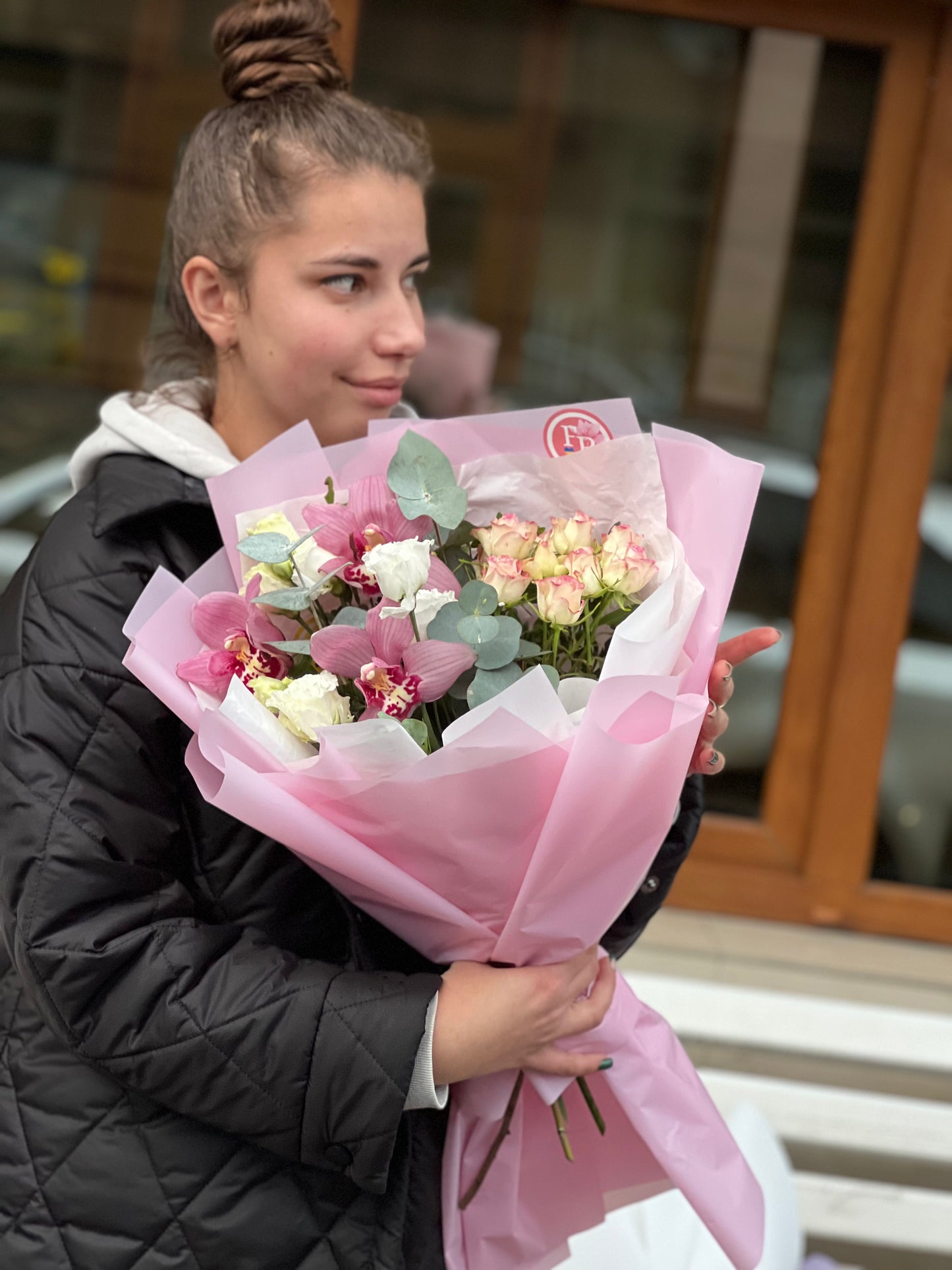 Комбінований Букет з орхідеями