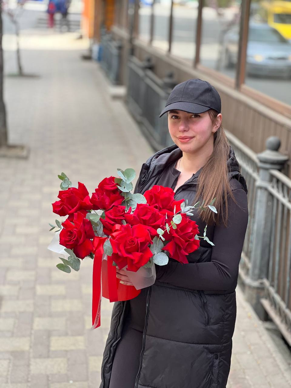 Французькі троянди в коробці 9 шт