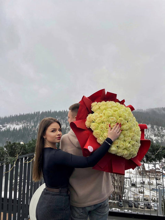 101 біла троянда