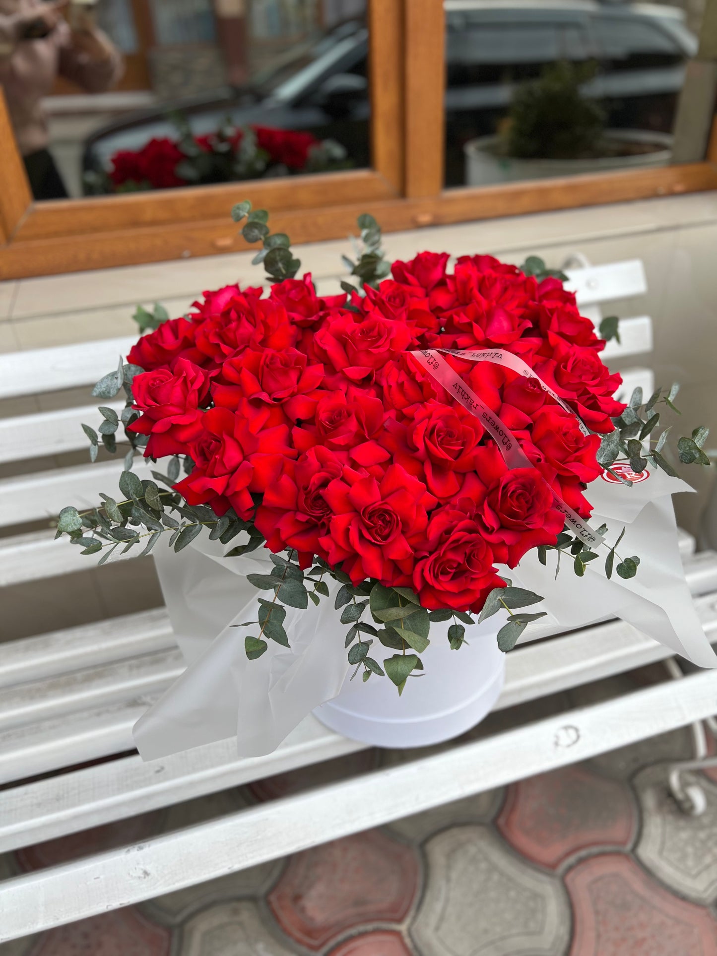 Сердце з французьких троянд 25 шт