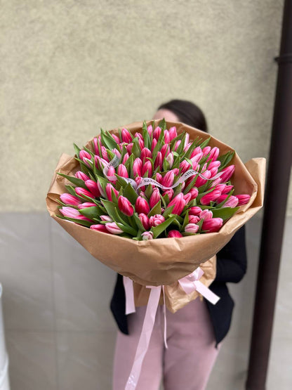 Букет з тюльпанами 101 шт